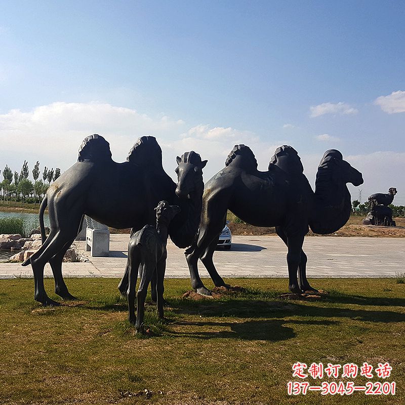 广西铜骆驼雕塑,精致景观装饰