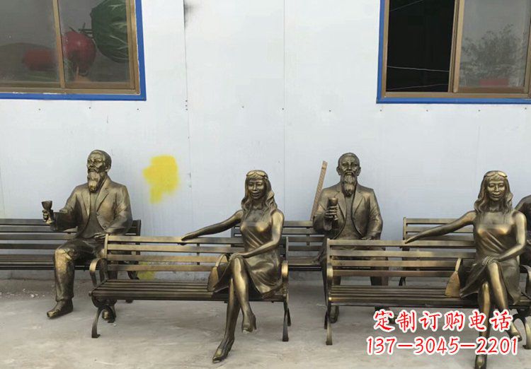 广西唯美女性铜雕美女长椅