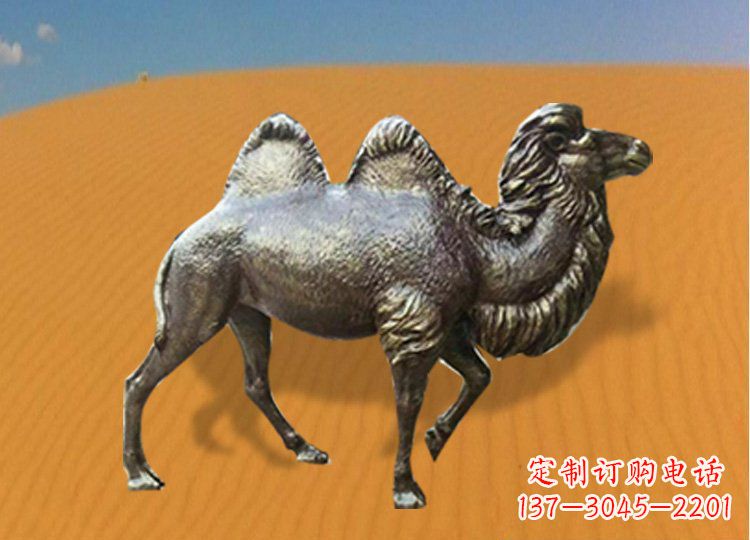 广西公园装饰精美铜骆驼雕塑