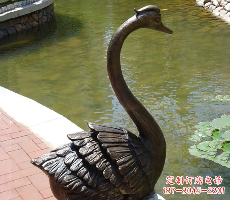 广西公园装饰铜天鹅喷泉雕塑
