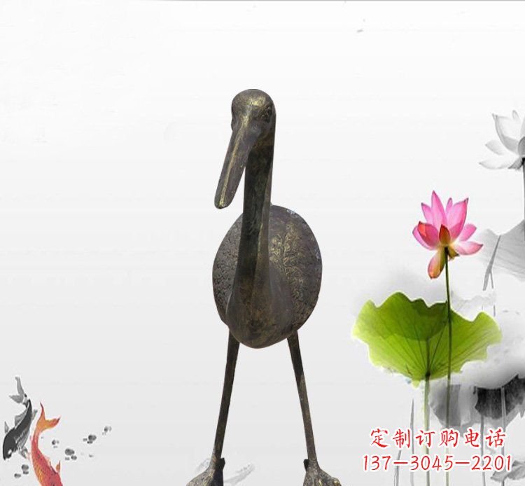 广西高品质铜制仙鹤雕塑