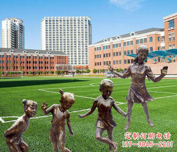广西中领雕塑定制小孩铜雕