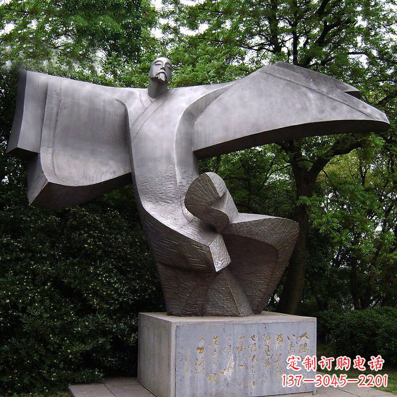 广西中领雕塑李白铜雕