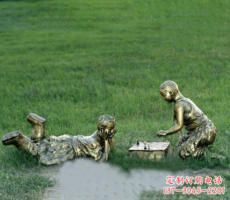 广西优雅精致的儿童铜雕