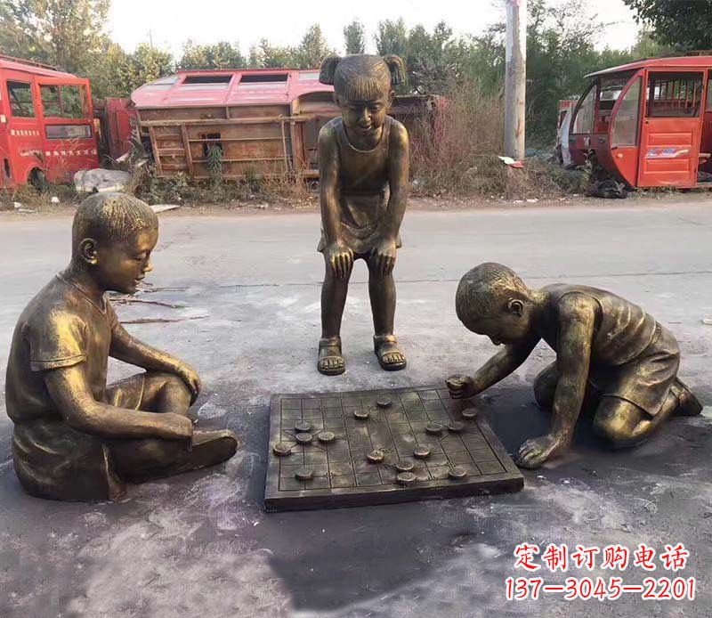广西铜雕“童年梦想”儿童雕塑