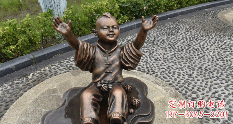 广西精致雕塑,匠心创造——小男孩铜雕