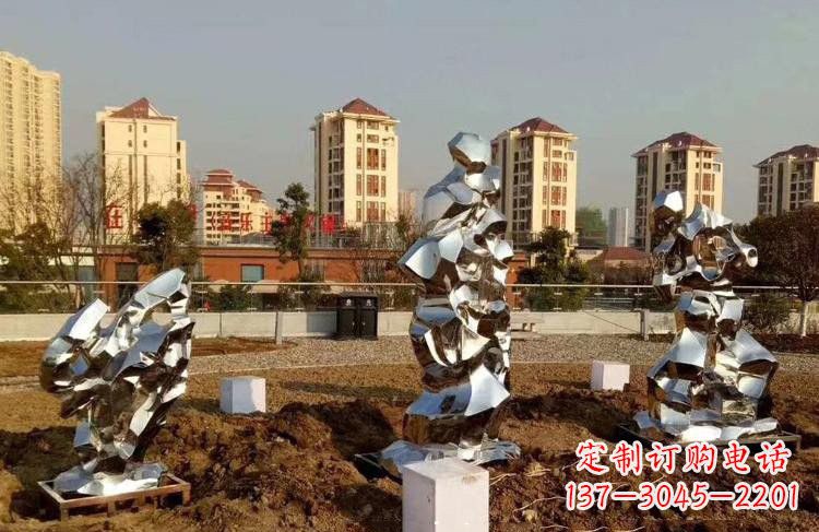广西公园小区不锈钢太湖石雕塑