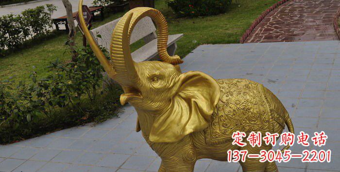 广西公园小象动物铜雕