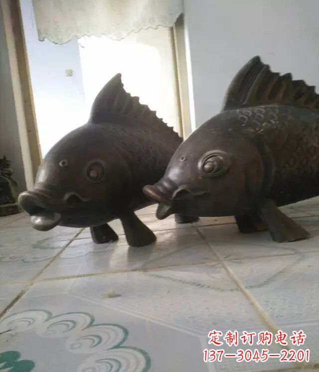 广西公园小鱼景观动物铜雕