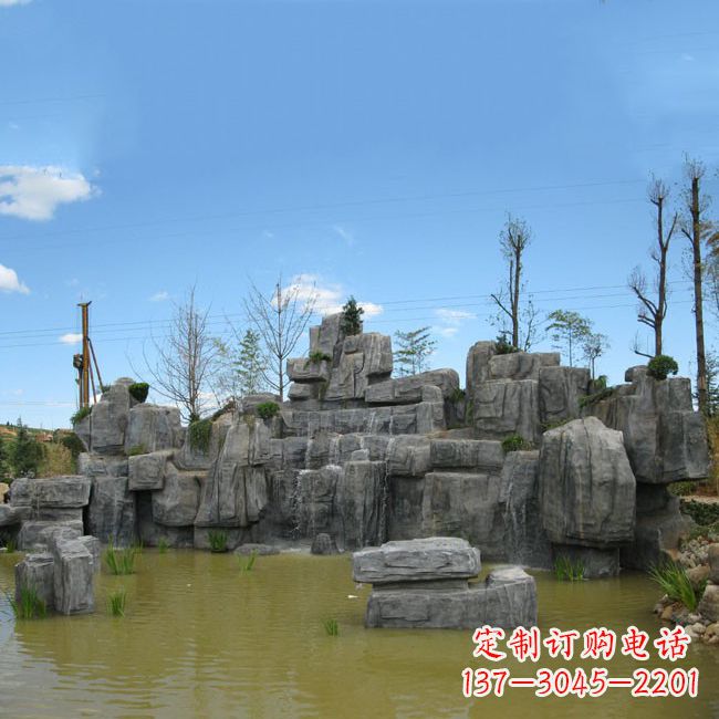 广西公园园林仿真假山流水景观雕塑