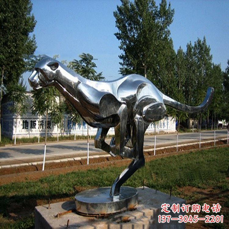 广西公园园林动物动物袋鼠拉丝不锈钢雕塑