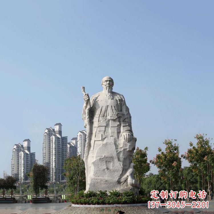广西具有历史意义的画家齐白石汉白玉雕像
