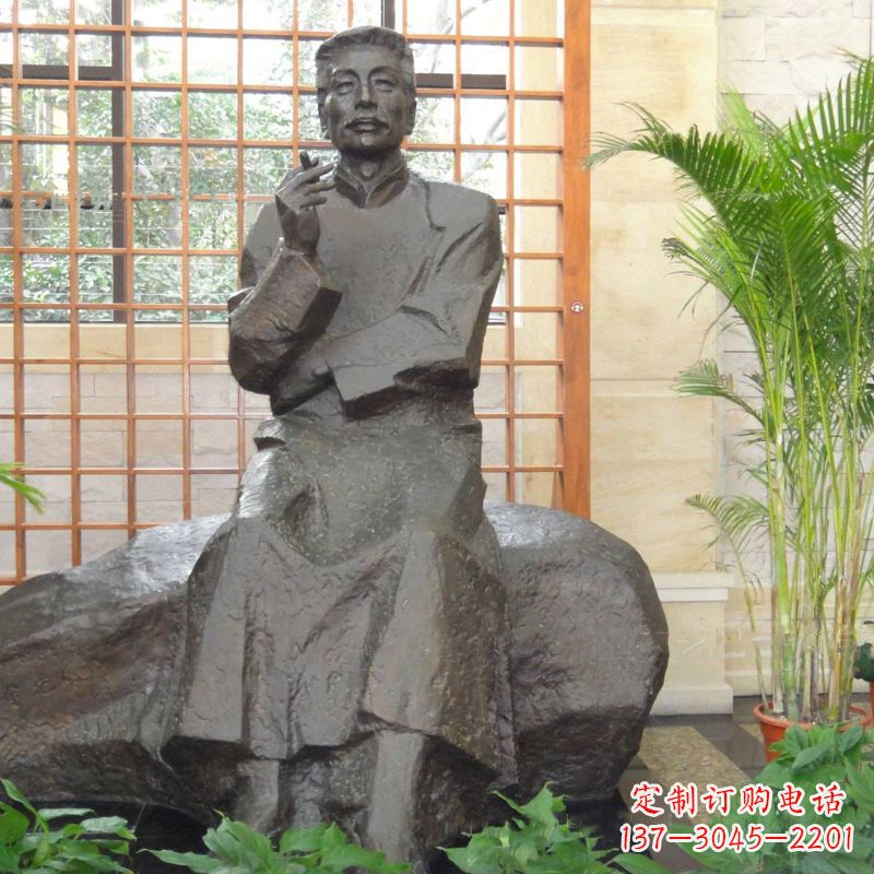 广西中领雕塑|传承历史文化的鲁迅铜雕像