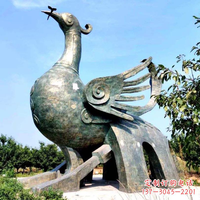 广西公园园林朱雀铜雕景观雕塑