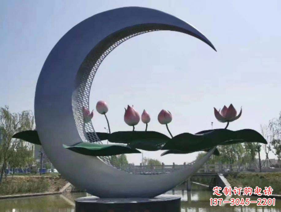 广西不锈钢月亮景观装饰雕塑