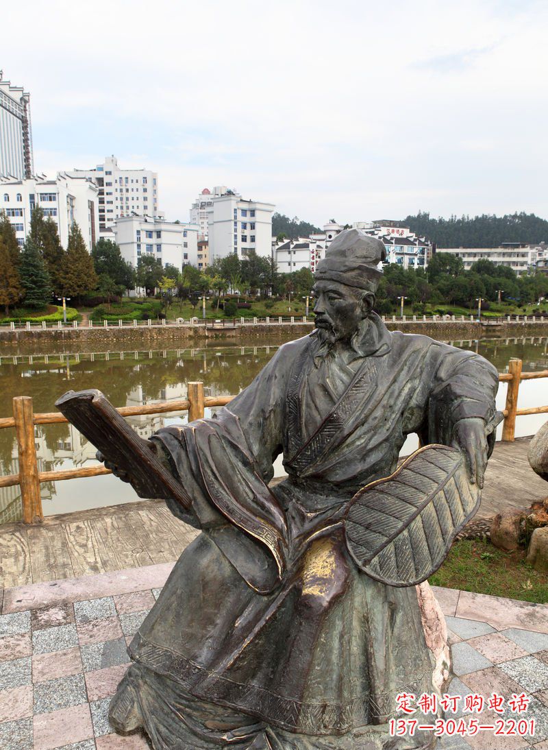 广西匠心打造的肖像诸葛亮雕塑