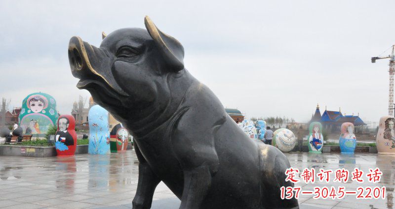广西活力四射的动物铜雕塑