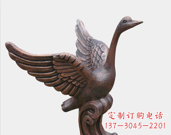 广西公园铸铜天鹅动物铜雕