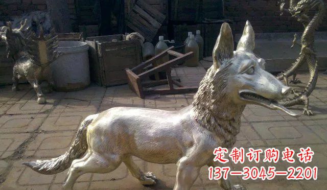 广西公园铸铜小狗动物铜雕