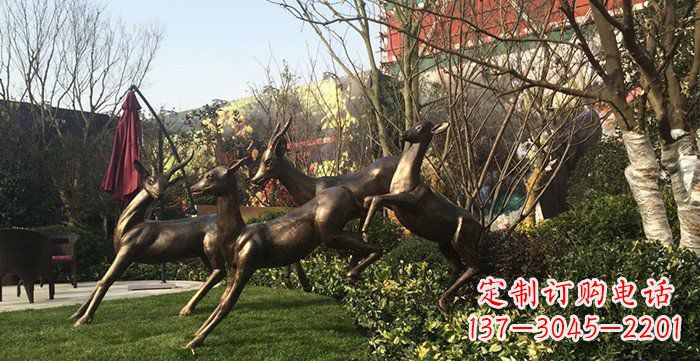 广西中领雕塑精美铜鹿动物雕塑