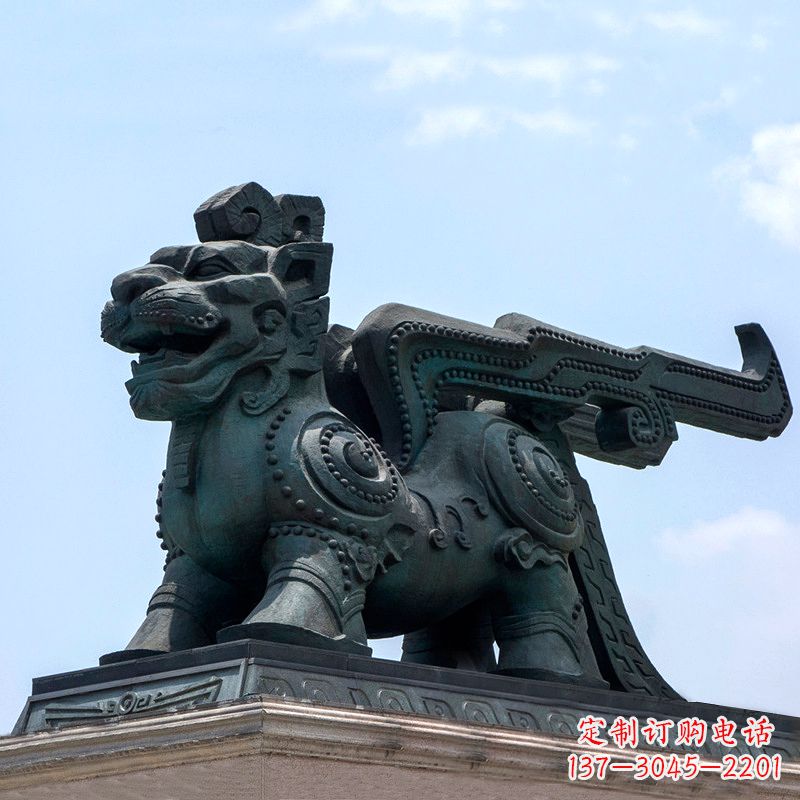 广西中领雕塑-铜制獬豸雕塑