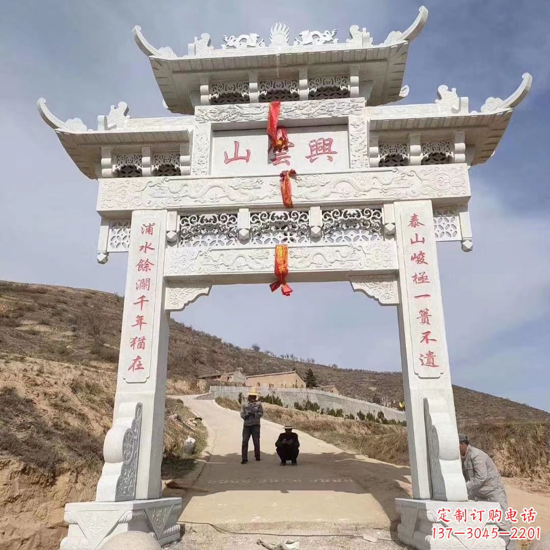 广西传统玉石牌楼雕塑