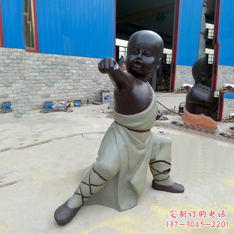 广西精致和尚铜雕塑