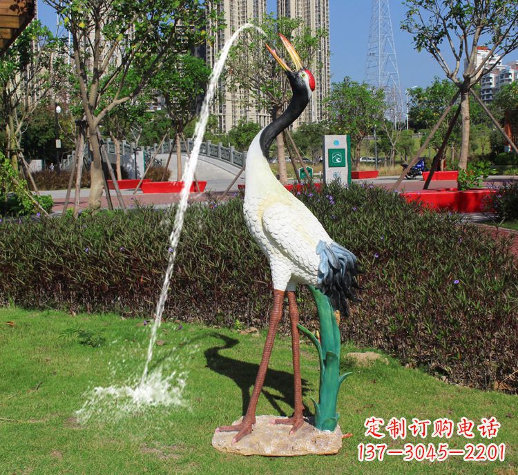 广西精美雕塑仿真仙鹤动物雕塑