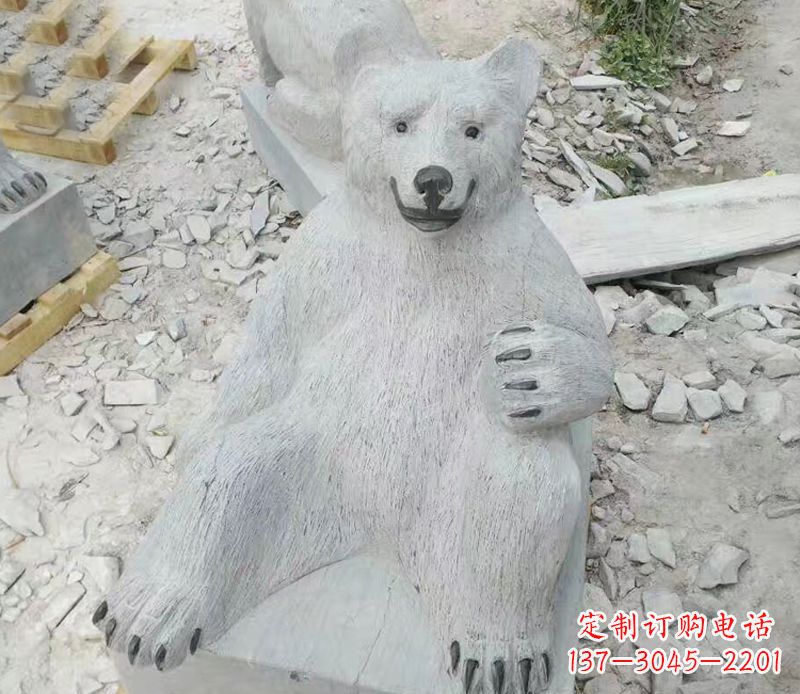 广西精美狗熊石雕
