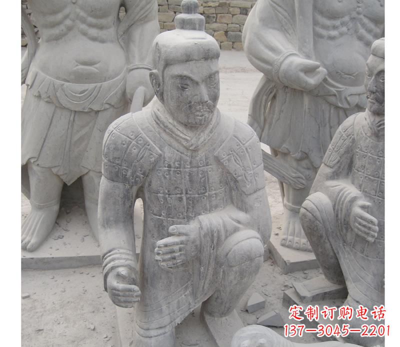 广西古代兵马俑石雕
