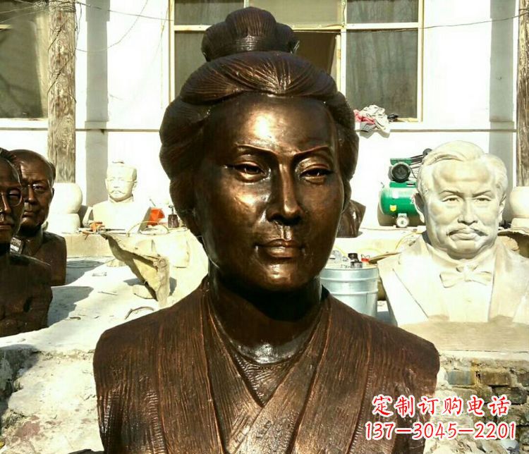 广西传承经典,精美雕塑李清照胸像铜雕