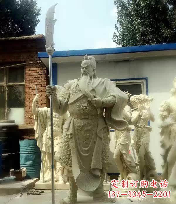 广西中领雕塑古代关公石雕