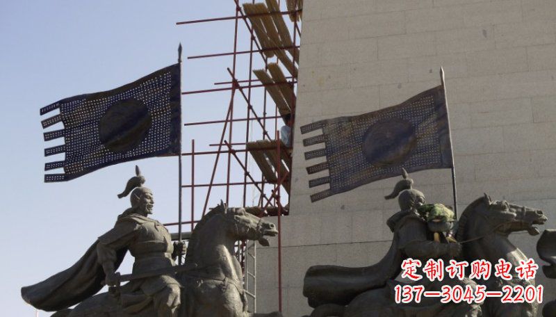 广西古代将军景区铜雕