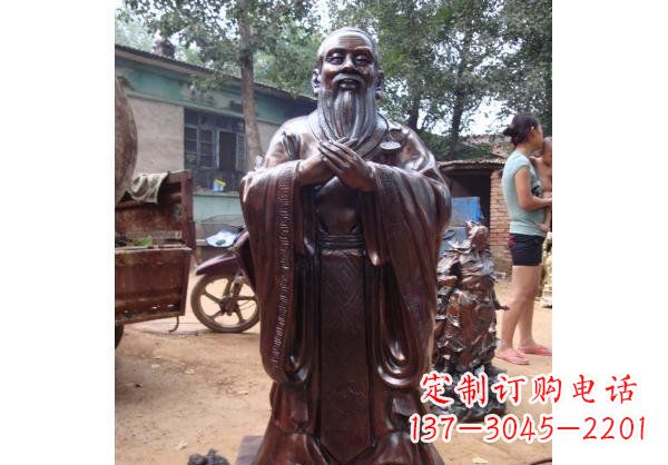 广西人物雕塑精美玻璃钢仿铜雕塑——孔子系列