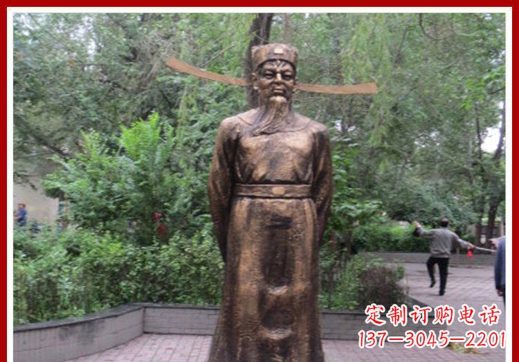 广西古代名人包拯铜雕