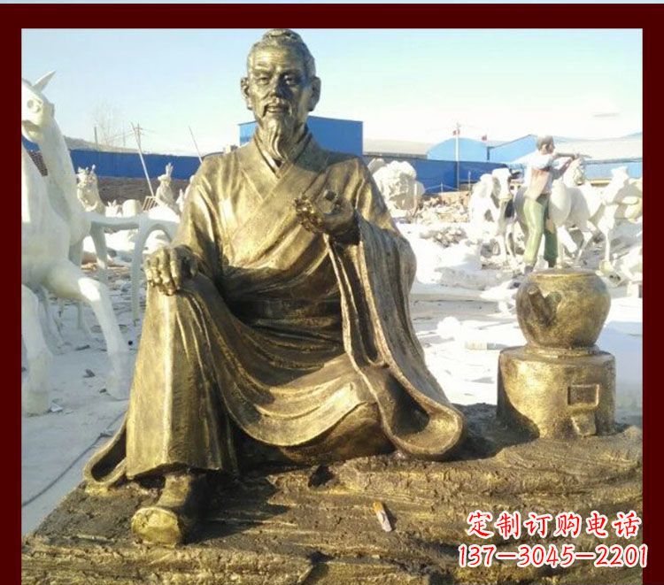 广西张仲景雕塑——杰出古代名人熬中药的传奇