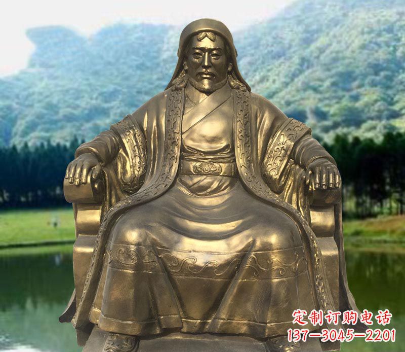 广西中领雕塑致敬成吉思汗铜雕