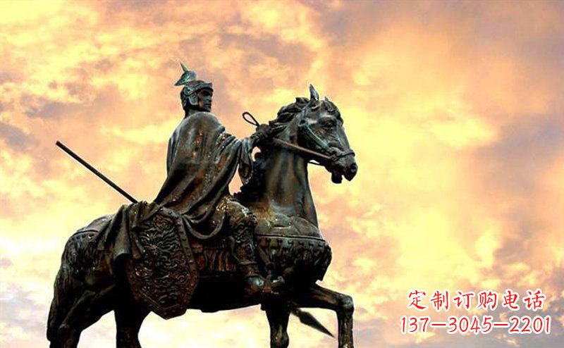 广西古代名人赵云铜雕