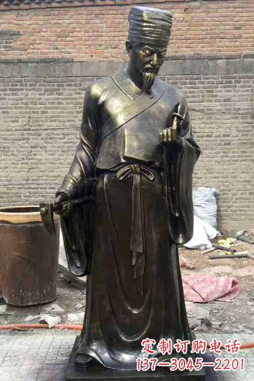 广西中国古典名医李时珍铜雕塑