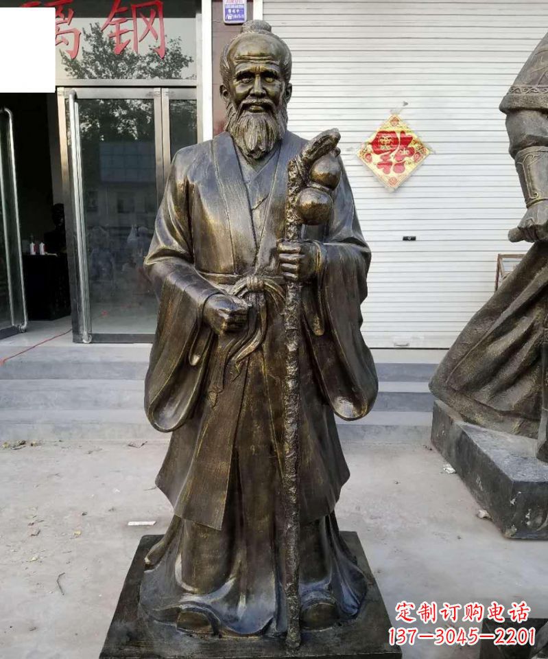 广西珍藏古代名医孙思邈铜雕塑