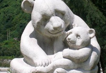 广西公园装饰熊猫石雕