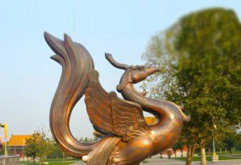 广西纯铜铸造的四灵之朱雀雕塑