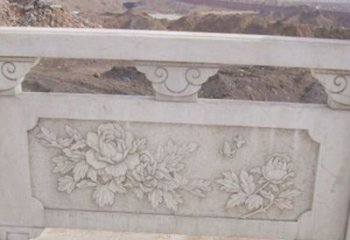 广西牡丹花浮雕石栏板景观雕塑