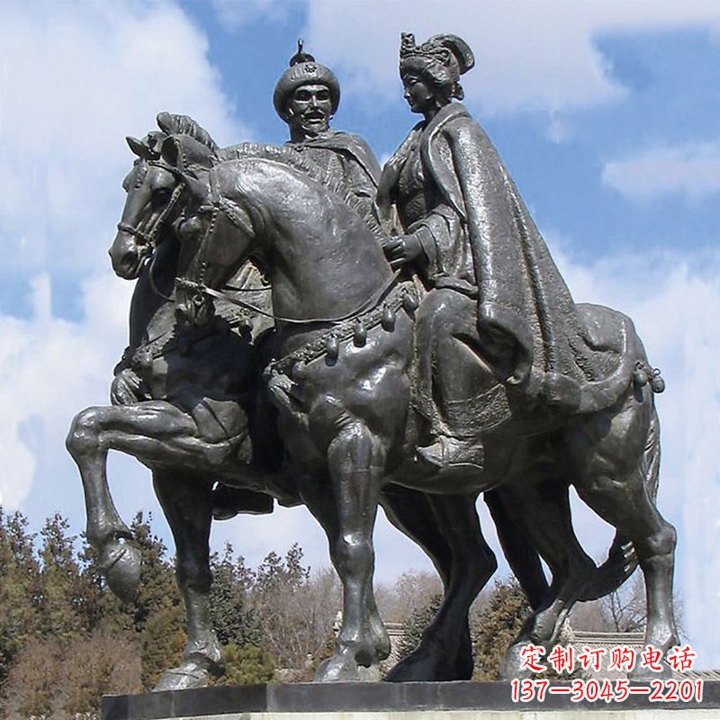 广西古代风采:王昭君骑马雕塑