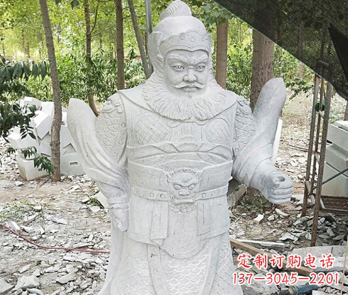 广西精美古典关公石雕