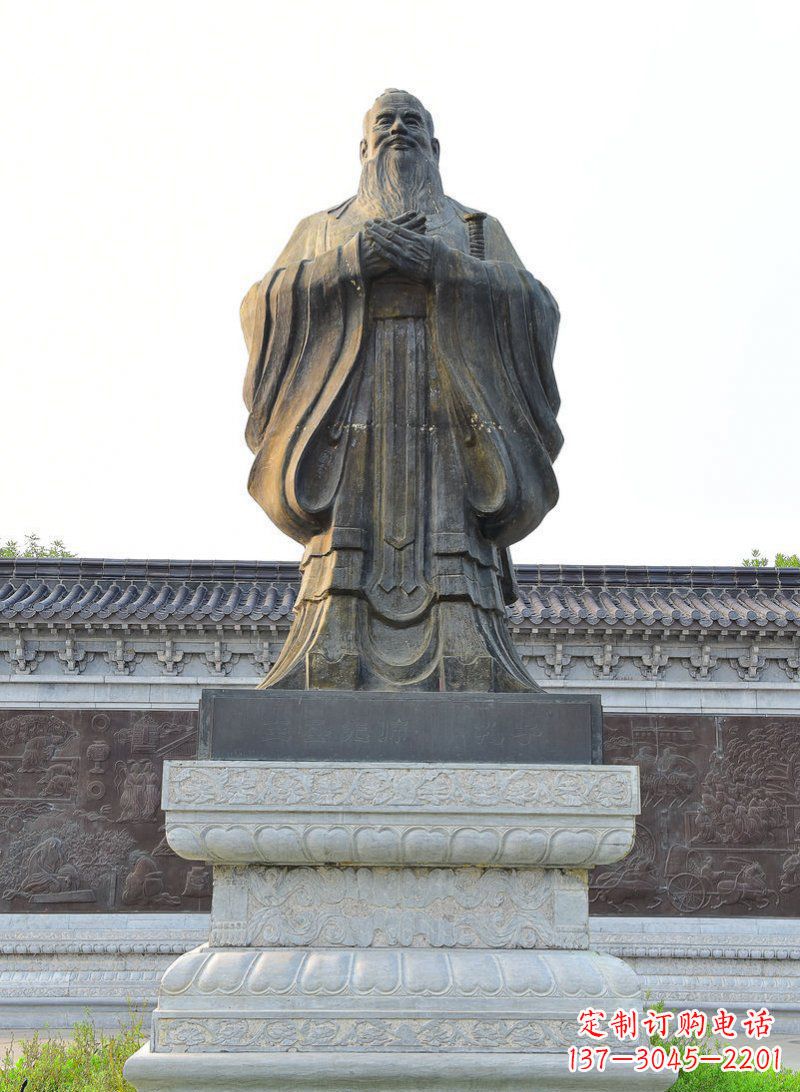 广西古代人物孔子铜雕 (2)