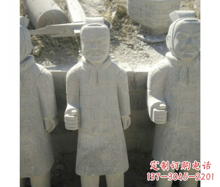广西古代人物秦兵马俑石雕