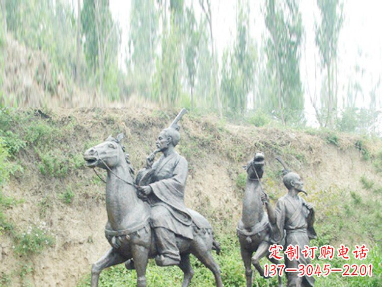 广西中领雕塑|传承古老传统:古代人物骑马铜雕