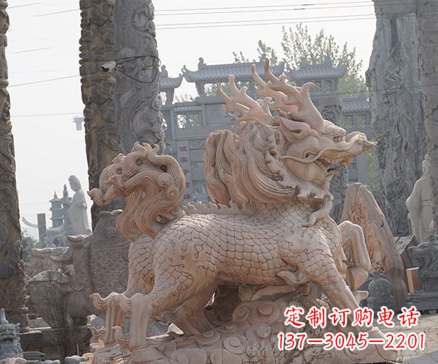 广西中领雕塑:古典麒麟石雕,美丽传承