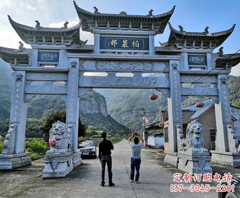 广西古典牌坊石雕塑